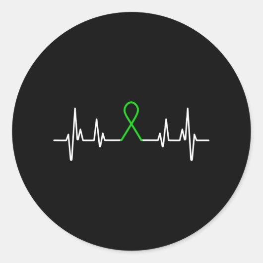 Ziekte Groene Lintje Mentale Gezondheid Bewustzijn Ronde Sticker (Voorkant)