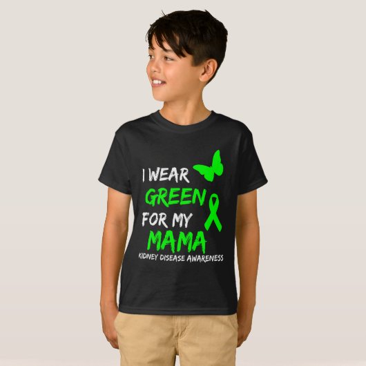 Ziekte Ik Draag groen voor mijn mama lint T-shirt (Voorkant volledig)
