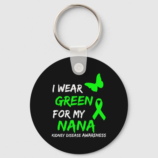 Ziekte Ik Draag groen voor mijn Nana Lint Sleutelhanger (Voorkant)