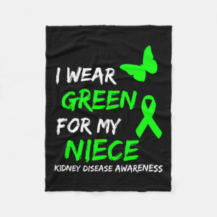 Ziekte Ik Draag groen voor mijn nichtje Lint 1 Fleece Deken
