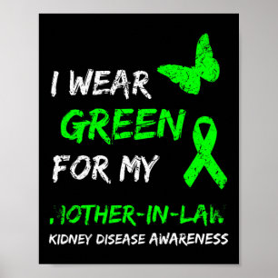 Ziekte Ik Draag groen voor mijn schoonmoeder lint Poster