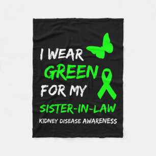 Ziekte Ik Draag groen voor mijn schoonzus Lint 1 Fleece Deken