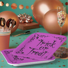 Ziekte Paarse Trick or treat Papieren Bordje