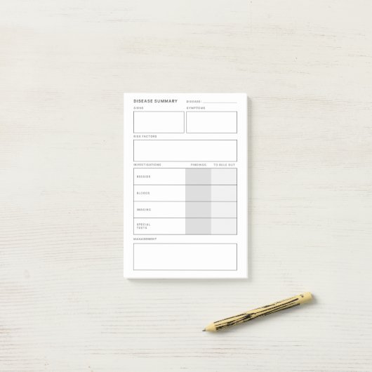 Ziekte Samenvatting Medical Nursing Student Post-it® Notes (Op bureau)