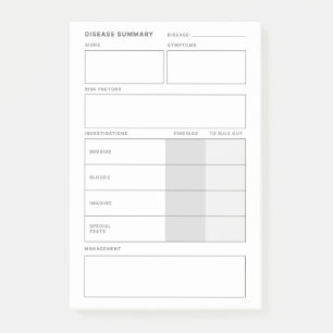 Ziekte Samenvatting Medical Nursing Student Post-it® Notes