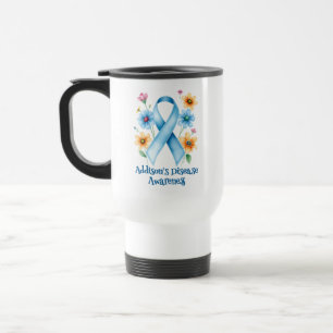 Ziekte van Addison Bewustzijn   blauw lint Reisbeker