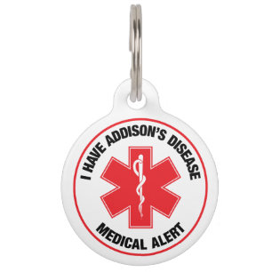 Ziekte van Addison Medische Alarm Identificatiehan Huisdierpenning