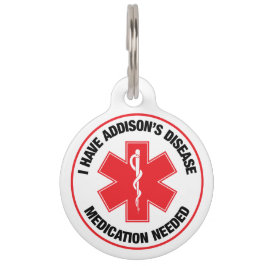 Ziekte van Addison Medische Alarm Identificatiepla Huisdierpenning