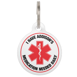 Ziekte van Addison Medische Alarm Medicijnen Nodig Huisdierpenning