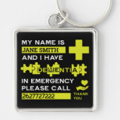 Ziekte van Alzheimer alert Sleutelhanger (Voorkant)