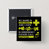 Ziekte van Alzheimer alert Vierkante Button 5,1 Cm (Voorkant /achterkant)