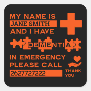 Ziekte van Alzheimer alert Vierkante Sticker