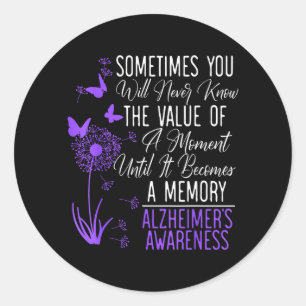 Ziekte van Alzheimer Bewustzijn Dementie Draag Paa Ronde Sticker