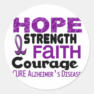 Ziekte van Alzheimer HOPE 3 Ronde Sticker
