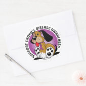 Ziekte van Crohn hond Ronde Sticker (Envelop)