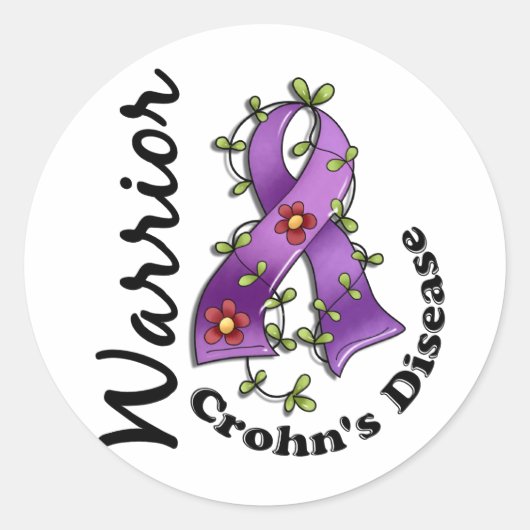 Ziekte van Crohn krijger 15 Ronde Sticker (Voorkant)