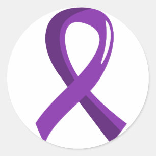 Ziekte van Crohn Paarse lint 3 Ronde Sticker
