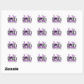 ZIEKTE VAN CROHNS Chick Gone Paarse Ronde Sticker (Vel)