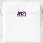 ZIEKTE VAN CROHNS Chick Gone Paarse Ronde Sticker (Tas)