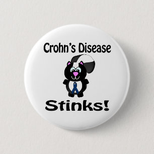 Ziekte van Crohns Stinks Skunk Awareness Design Ronde Button 5,7 Cm