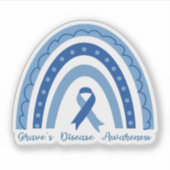 Ziekte van Graves: Rainbow Awareness Sticker (Voorkant)