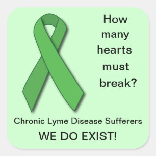 Ziekte van Green Ribbon Lyme Vierkante Sticker