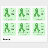 Ziekte van Green Ribbon Lyme Vierkante Sticker (Vel)