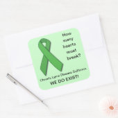 Ziekte van Green Ribbon Lyme Vierkante Sticker (Envelop)