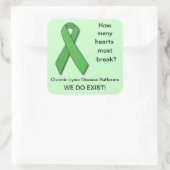 Ziekte van Green Ribbon Lyme Vierkante Sticker (Tas)