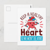 Ziekte van het hart Bewustzijn Een gezond hart beh Briefkaart (Voorkant / Achterkant)