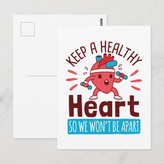 Ziekte van het hart Bewustzijn Een gezond hart beh Briefkaart (Voorkant / Achterkant)