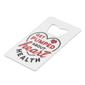 Ziekte van het hart het bewustzijn over hartgezond creditkaart flessenopener (Voorkant Gekanteld)