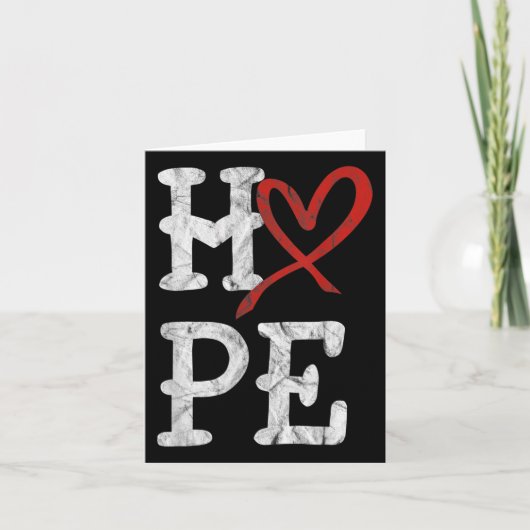 Ziekte van het hart Maand Hoop Hart H Kaart (Voorkant)