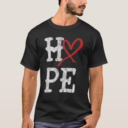 Ziekte van het hart Maand Hoop Hart H T-shirt (Voorkant)