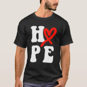Ziekte van het hart Maand Hoop  Hart H T-shirt (Voorkant)