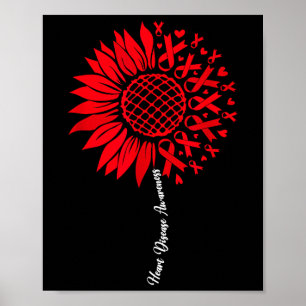 Ziekte van het hart Maand Zonnebloem voor vrouwen Poster