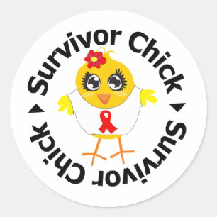 Ziekte van het hart Overleving Chick Ronde Sticker