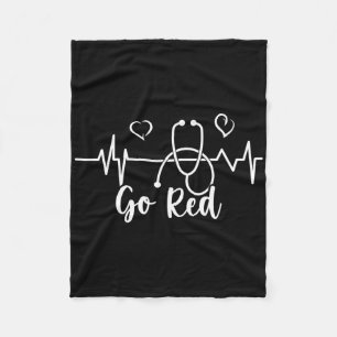Ziekte van het hart We Draag rood in februari Fleece Deken