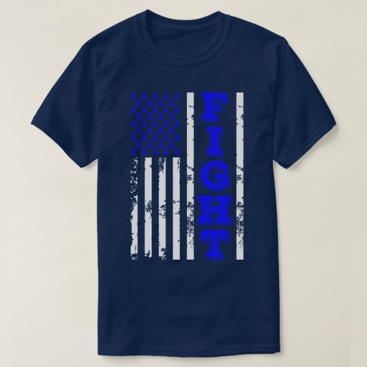 Ziekte van Huntington Bewustzijn Vecht Amerikaanse T-shirt (Design voorkant)