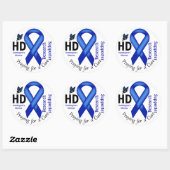 Ziekte van Huntington ZvH Bewustzijnsonderzoek Ond Ronde Sticker (Vel)