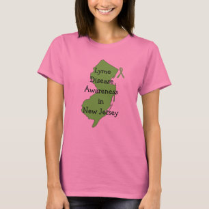 Ziekte van Lyme bewustzijn in New Jersey T-shirt