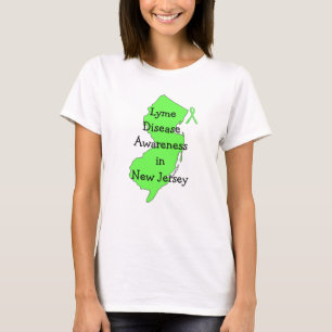 Ziekte van Lyme bewustzijn in New Jersey T-shirt