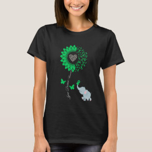 Ziekte van Lyme bewustzijn zonnebloem olifant vlin T-shirt