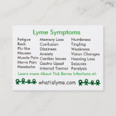 Ziekte van Lyme bij Maine Informatie Kaarten Visitekaartje (Achterkant)