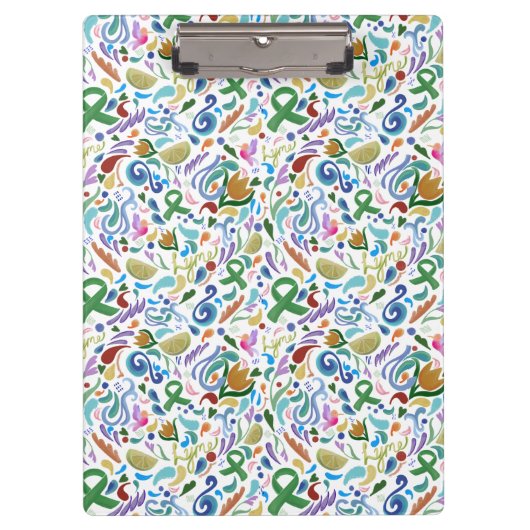 Ziekte van Lyme, groen lint, Limoen, Kantoor klemb Klembord (Voorkant)