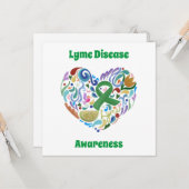 Ziekte van Lyme Groene Lintbewustzijn Kaart (Voorkant / Achterkant in situ)