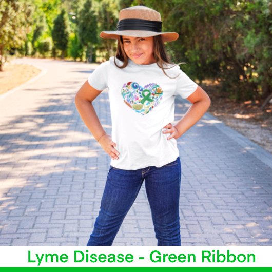 Ziekte van Lyme Hart, Groene Lintbewustzijn, Meisj T-shirt