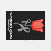 Ziekte van Parkinson Aprilmaand Rode Tulp Fleece Deken (Voorkant (Horizontaal))