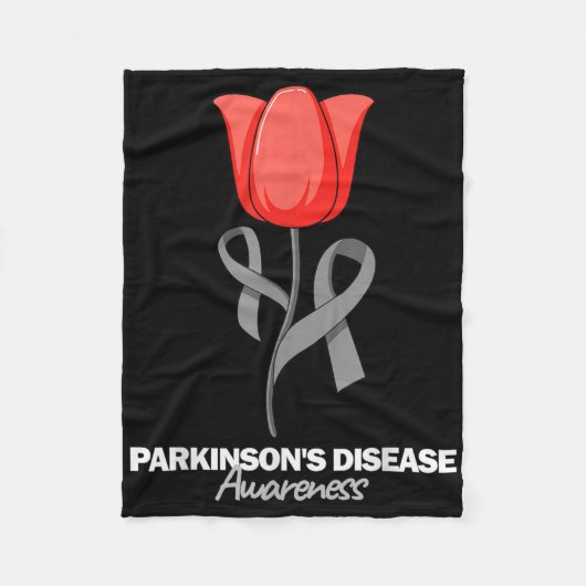Ziekte van Parkinson Aprilmaand Rode Tulp Fleece Deken (Voorkant)
