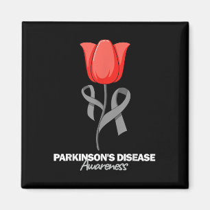 Ziekte van Parkinson Aprilmaand Rode Tulp Magneet